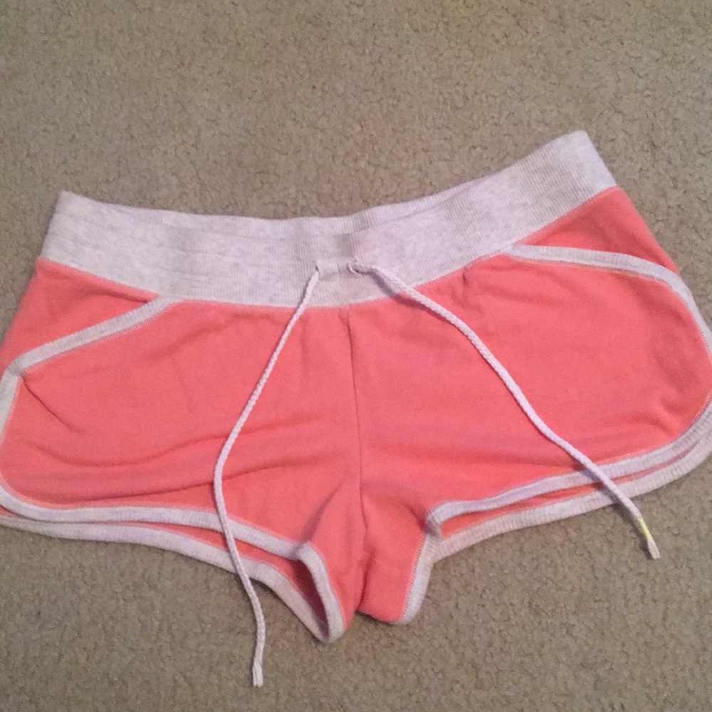 Orange/grey pajama shorts